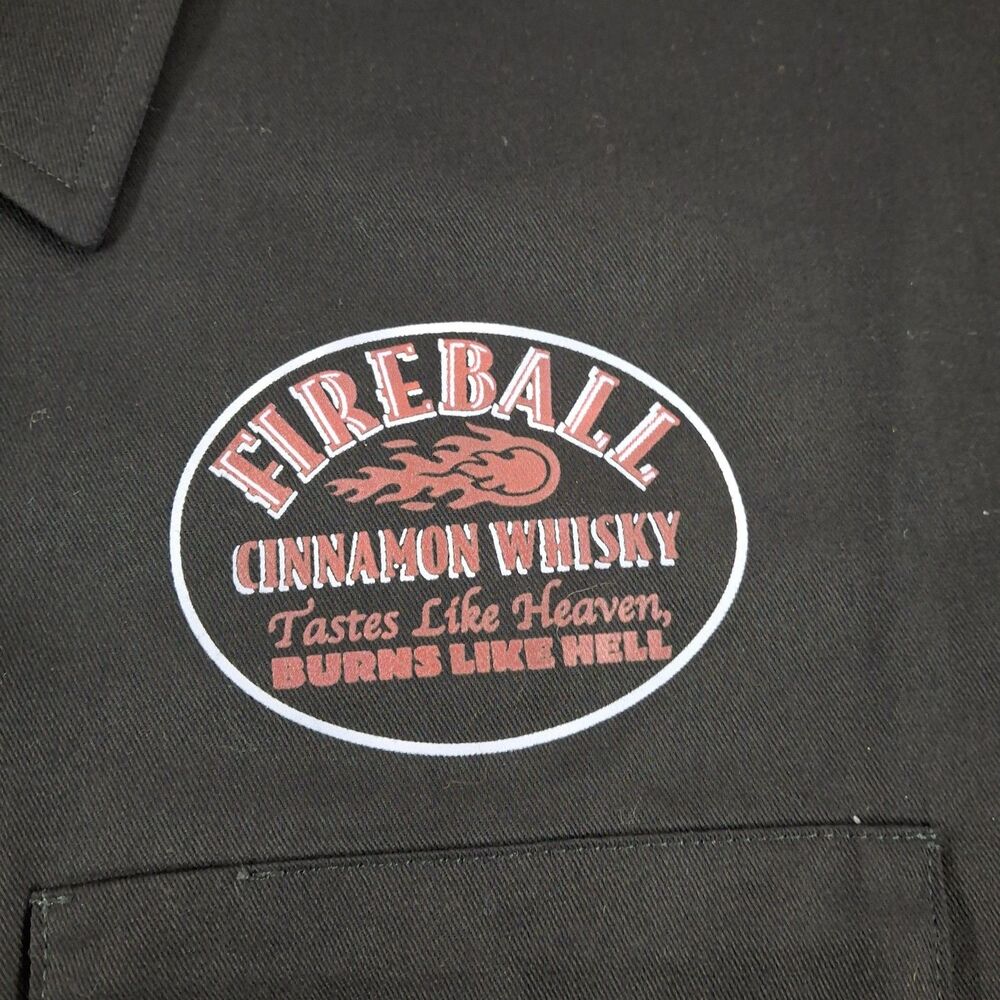Dickies Fireball Whisky Button Up Shirt Black Mens Xl Short Sleeve - Picture 3 of 8